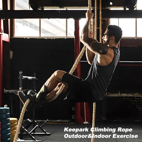 Climbing Rope Gym Exercise Ropes - 1.5 Inch Diameter 10FT 15FT 20FT 25FT 30FT 35FT 40FT 50FT Climb Rope for Fitness & Strength Training, Workout Climbing Rope for Adults Home Indoor or Outdoor - style: 1.5 Inch-15ft