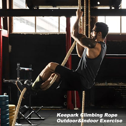 Climbing Rope Gym Exercise Ropes - 1.5 Inch Diameter 10FT 15FT 20FT 25FT 30FT 35FT 40FT 50FT Climb Rope for Fitness & Strength Training, Workout Climbing Rope for Adults Home Indoor or Outdoor - style: 1.5 Inch-15ft