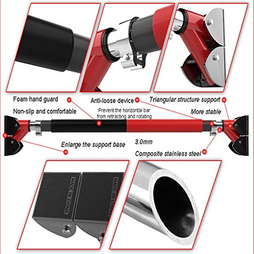 Pull-Up Bars Portable Door Chin Up Bar No Screws Fitness Horizontal Bar, Home Strength Training Fitness Equipment 72-180CM