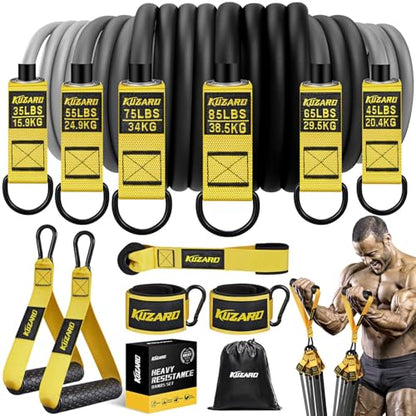 KUZARO Heavy Resistance Bands for Working Out, 300lbs/360lbs Heavy Exercise Bands with Handles, Resistance Bands for Men, Weight Bands Set for Muscle Training, Strength, Yoga, Home Workout Equipment - style: 360lbs