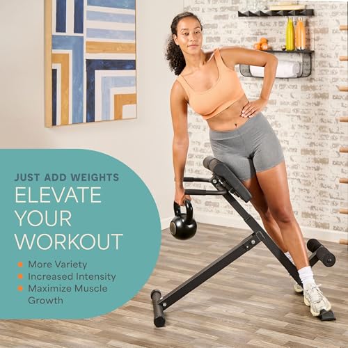 LifePro SculptTrainer Roman Chair with 330 lb Capacity — Incline Adjustable Hyperextension Bench for All-in-One Body Workout — Foldable Home Gym Back Extension Machine for Glutes, Core & Lower Back