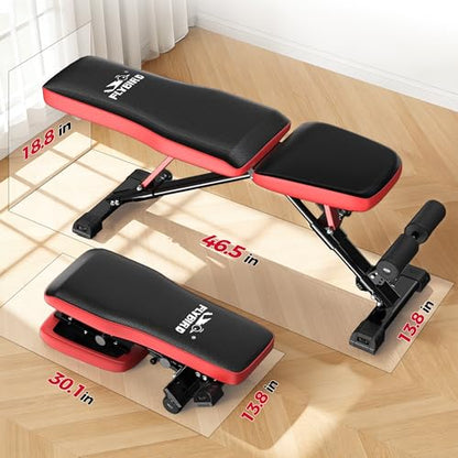 FLYBIRD Adjustable Weight Bench, Full Body Workout Bench for Home Garage Gym Strength Training, Incline Flat Decline for Sit Up Bench Press - color: C-FB299