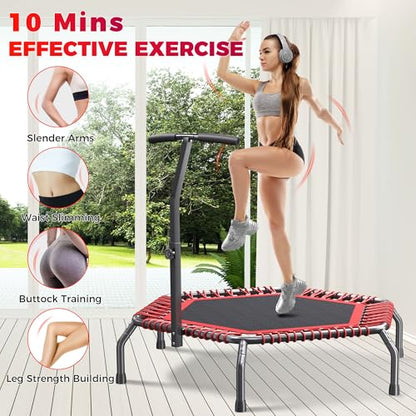 40"/48" Rebounder Trampoline for Adults with Bungee Cords, Exercise Rebounder for Adults Indoor/Outdoor Workout, Max Load 450/550 LBS