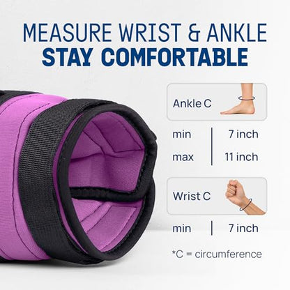 Yes4All Adjustable Wrist & Ankle Weights 3.5/5 LB Pair, Leg Weights for Women & Men, Weighted Arm Bands with Removable Sandbags for Fitness, Pilates, Walking, Strength Training - Versatile Colors