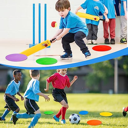 9 inch Spot Markers Flat Field Cones, Non Slip Rubber Agility Markers Flat Field Cones for Soccer Basketball Sports Speed Agility Training （18 pcs）