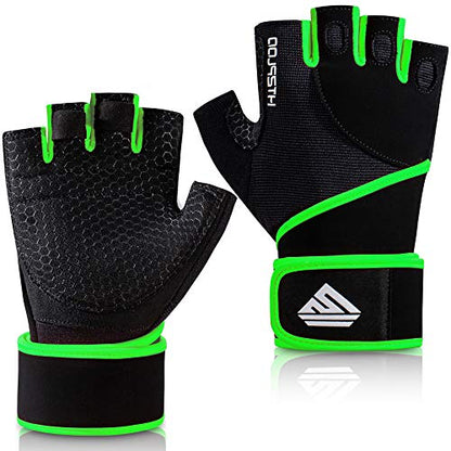 Workout Gloves Gym Gloves Weight Lifting Gloves for Men Women with Full Palm Pad,Strong Wrist Wraps Support,Enhanced Grip,for Fitness,Training,Weightlifting,Exercise