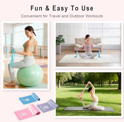 Resistance Bands Non Slip Elastic Stretch Bands for Men Women - color: Bright colors