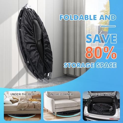 40 inch Rebounder for Adult,450 LBS Fitness Mini Rebounder with Adjustable Foam Handle,Foldable Exercise Rebounder for Indoor Workout