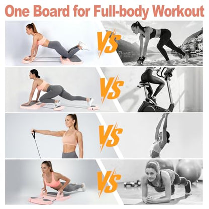 Pilates Board, 6-in-1 Pilates Reformer for Core & Full Body Workout, Portable Home Gym Equipment with Smart LED Digital Display, Pilates Trainer for Women, Beginners