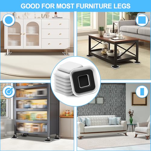 Upgrade Furniture Sliders with Groove - Furniture Sliders for Carpets - size: 4.3in 8Pack