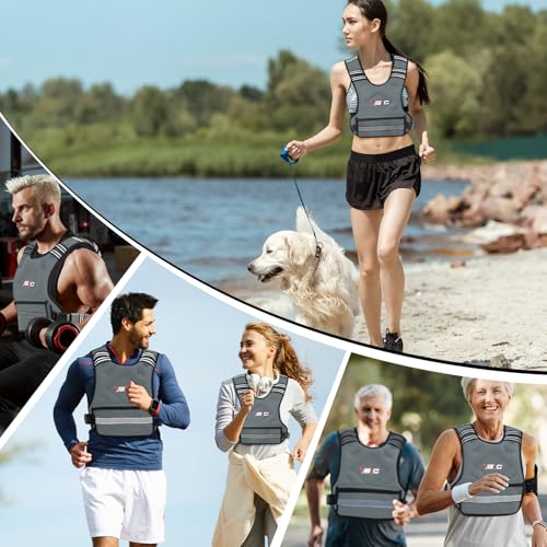 TB3C Adjustable Weighted Vest Woman, 4-10/11-20/20-30 LB Weight Vest for Women, Plus Size Womens Weighted Vest - color: Grey, size: 11-20LB