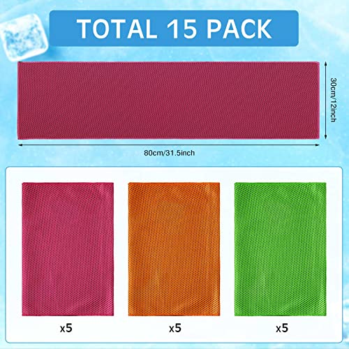 BBTO Cooling Towel Microfiber Ice Cool Cold Sport Face and Neck Soft Breathable Chilly Sweat Towel for Yoga Gym Workout Hot Weather Camping Running, 32 x 12 Inches