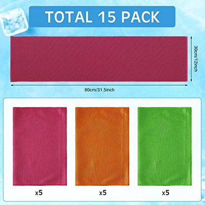 BBTO Cooling Towel Microfiber Ice Cool Cold Sport Face and Neck Soft Breathable Chilly Sweat Towel for Yoga Gym Workout Hot Weather Camping Running, 32 x 12 Inches