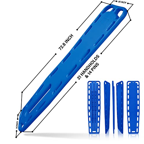 SURGICAL ONLINE First Responder EMT Backboard Spine Board Rescue Stretcher Immobilization with Head Bed and Spider Straps - Gift EMT Trauma Bag (Blue) - color: Blue