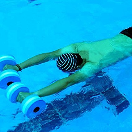BigBoss Sports Aquatic Exercise Dumbbells Aqua Fitness Barbells Exercise Hand Bars-Set of 2 - color: blue