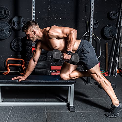 WF Athletic Supply Rubber Coated Solid Steel Cast-Iron Pair Dumbbells, Rubber Hex Dumbbells, Hex Weights Dumbbells for Muscle Toning, Full Body Workout, Home Gym Dumbbells, Pair - color: s. 80 LB Pair (2 x 80lb)
