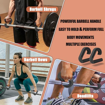 Neutral Grip Handles for Pull Up: Ergonomic Portable Hooks for Barbell Row Deadlift Resistant Bands for Home Gym Fitness Enthusiasts