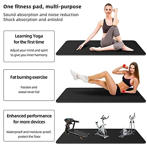 Bike Mat,Treadmill Mat,Compatible for Elliptical,Exercise Bikes, Stationary Cycles,Spin Bike,Under Exercise Bike Trainer Pad for Indoor Stationary Gym Fitness Equipment Hardwood Floor Protector