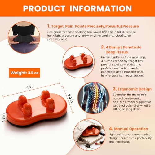 Manual Back Massager, Trigger Point Massage Tool for Lower Back