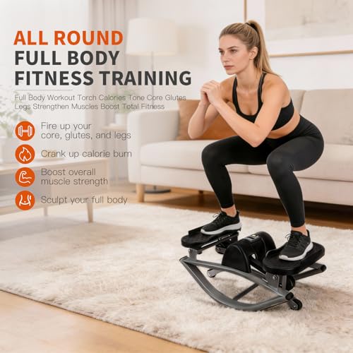 Rock Stair Steppers for Exercise at Home Aerobic Step Platform Side to Side Rocking Fitness Machines Steper up Box for Workout Mini Portable Gym Rocker Escalones para Hacer Ejercicio