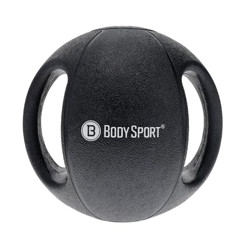 Body Sport Double Grip Medicine Ball, 20 lb. - Strength Training Weighted Exercise Tool - Softer Kettlebell Alternative for Home Fitness & Gyms