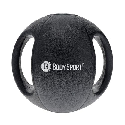 Body Sport Double Grip Medicine Ball, 20 lb. - Strength Training Weighted Exercise Tool - Softer Kettlebell Alternative for Home Fitness & Gyms