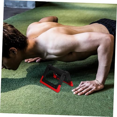 Abaodam Push-up Bars for Floor, Red Non-slip Push-up Stands with Foam Handles, 1 Pair Strength Training Fitness Equipment for Home Workout and Calisthenics