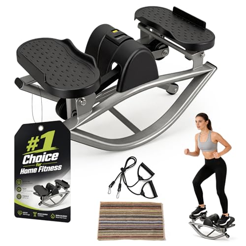 Rock Stair Steppers for Exercise at Home Aerobic Step Platform Side to Side Rocking Fitness Machines Steper up Box for Workout Mini Portable Gym Rocker Escalones para Hacer Ejercicio