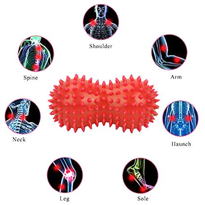 Spiky Massage Ball for Deep Tissue Massage, Myofascial Release, Foot for Home, Outdoors (red - color: Red