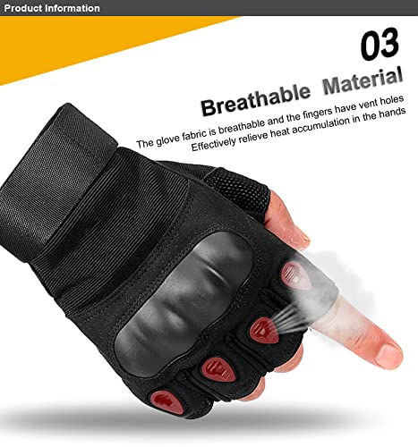 Outdoor Men's Knuckle Protection Workout Training Fingerless Gloves