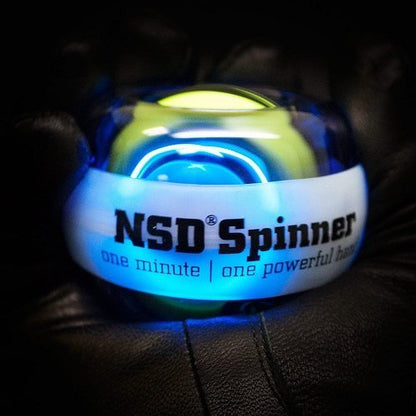 NSD Manual Thumb Wind Start Spinner Gyro Ball – Up to 15,000-18,000 RPM Premium & Durable Hand Strengthener and Wrist Exerciser for Grip Strength Training, Forearm Workout, and Pain Relief - size: Thumb-Wind Start Light Up
