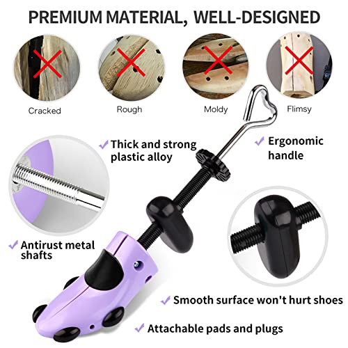 Shoe Stretcher, Plastic Pair of 4-way Adjustable Shoe Expander Shoe Tree Widener for Wide Feet Bunions
