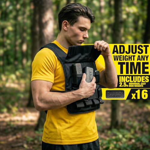 Lebert Fitness Adjustable Weight Vest for Strength Training & Fitness - color: 40LB