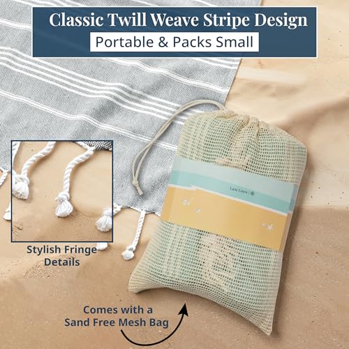LANE LINEN Beach Blanket Sand Free, Picnic & Giant Beach Towel - Grey - color: 08: Grey, size: Beach Blanket (82" x 82")