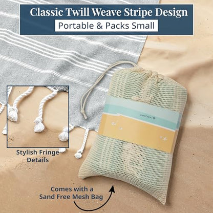 LANE LINEN Beach Blanket Sand Free, Picnic & Giant Beach Towel - Grey - color: 08: Grey, size: Beach Blanket (82" x 82")