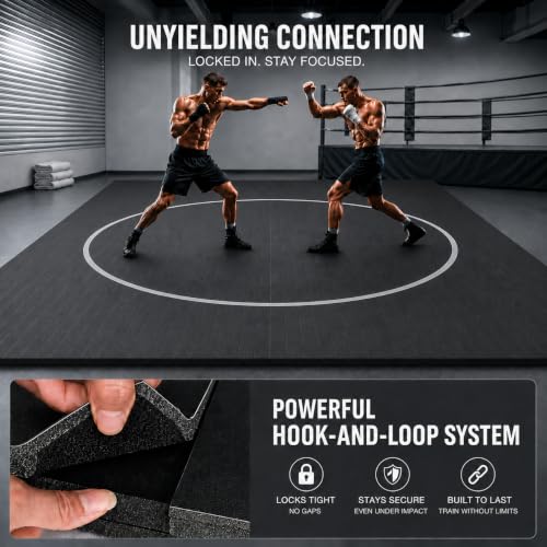 Professional Flexi-Roll Wrestling Mat – High-Density Shock Absorption for BJJ, Judo, MMA & Jiu Jitsu – Portable 1.2-Inch Thick Home Gym Training Flooring for Martial Arts & Yoga - size: NEW-10' X 10'