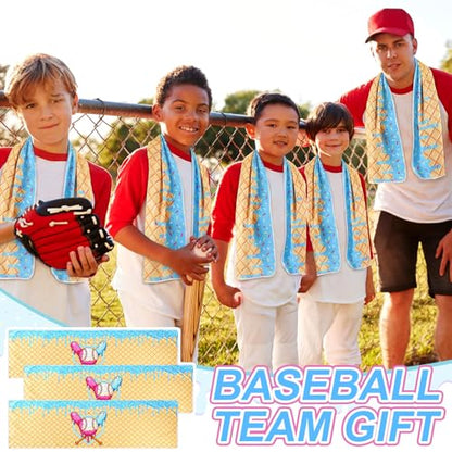 12 Pcs Cream Drip Baseball Cooling Towels 40"x12" Ice Drip Cooling Towels Microfiber Sweat Sport Rags Absorbent Chilly Washcloth for Hot Weather Workout Gym Coach Gift Sport Party Favors - style: Cream Drip Baseball