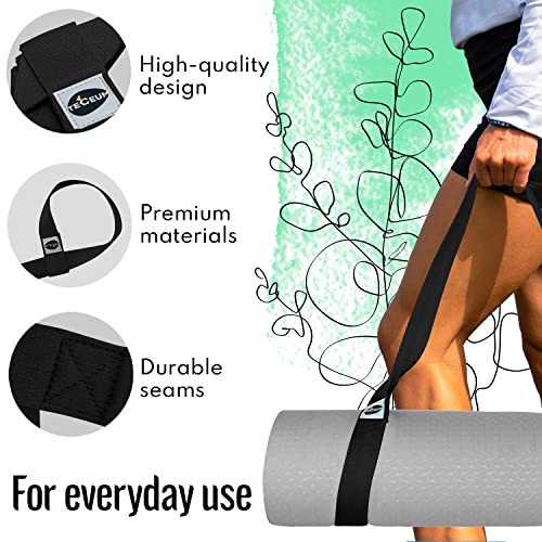 Yoga Mat Strap – 30+ Colors – Adjustable Mat Holder Sling Carrier for All Mats [Mat Not Included]