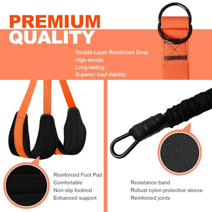 Pull Up Assistance Bands 65-260lbs, 4 Heavy Duty Pull Up Resistance Bands with Fabric Feet/Knee Rest for Pull Up Bar, Body Strength Training, Home Gym Fitness