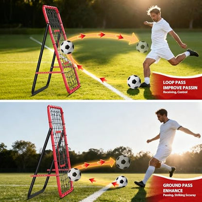 Adjustable Multi-Sport Bounce Backer Net – Dual Surface Pitchback Trainer for Soccer, Football, Baseball, Volleyball & Softball – Durable, Portable, Easy Setup for Backyard or Field, Great for