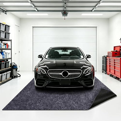 Garage Floor Mat 6x8 FT Waterproof Oil Spill Mat Non-Slip Backing Paking Mat for Under Car Washable Heavy Duty Floor Protector for Garage, Driveway - size: 6‘ x 8'