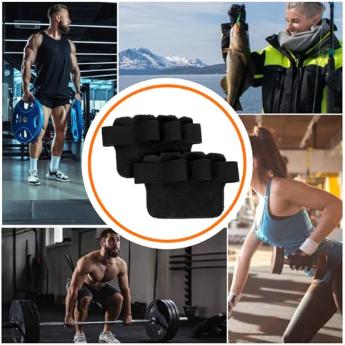 Pull up Grips Weight Lifting Gloves 2pcs Fingerless Gym Hand Grips Palm Protectors for Men and Women Fitness Training