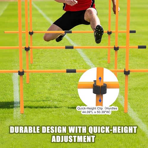 Hikeen Agility Poles, 6 Pack 6ft Soccer Training Poles, Adjustable Detachable Speed and Agility Training Equipment for Football, Practice Accessories for Adults Youth
