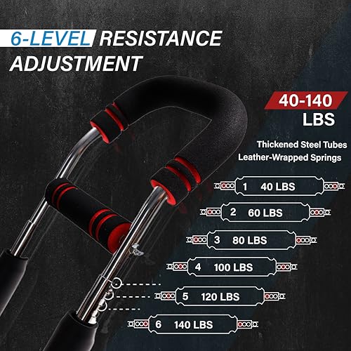 Adjustable Power Twister Arm Trainer - Chest Workout Equipment for Home Gym, Forearm Trainer & Muscle Exerciser for Men and Women, Portable Home Workout Strength Training, Upper Body Exercise Bar