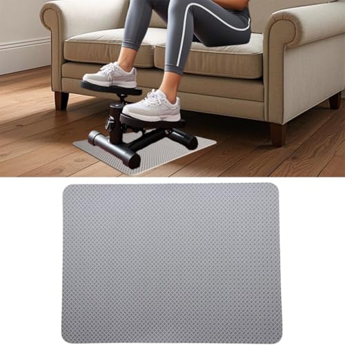 Double-Sided Non Slip Mat for Stepper Exercise Machine & Under Desk Mini Elliptical Exercise Equipment, Small Workout Floor Protection Mat for Seated Pedal Exerciser, Indoor Cycling Bike - color: Gray