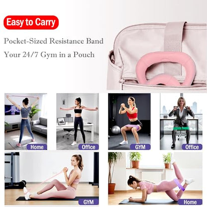 Full Body Resistance Bands Set for Women & Men, Professional Upper & Lower Body Workout Bands for Arms, Legs, Glutes, Yoga, Strength Training, Home Gym Fitness Equipment - color: Pink 2pcs