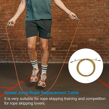 PATIKIL Speed Jump Rope Replacement Cable Professional Skipping Rope Steel Wire Replace for High Speed Jump Ropes - color: Gold Tone