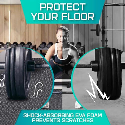 Yes4All 12,16,36 SQ.FT Puzzle Exercise Mat for Home Gym, EVA Interlocking Foam Floor Tiles with Border for Workout Equipment