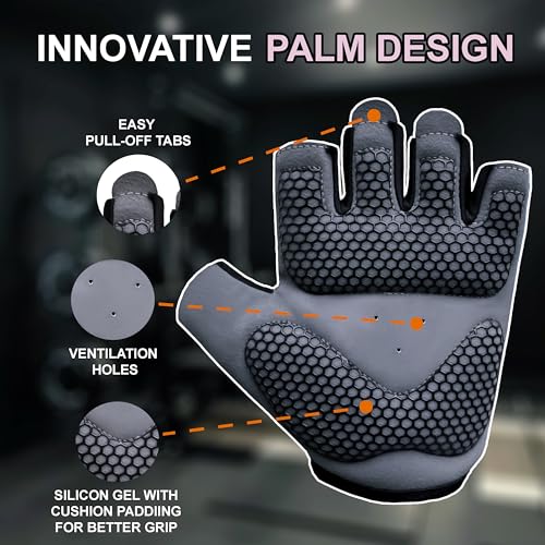 FITNESS FORCE Breathable Workout Gloves for Men and Women, Padded Weight Lifting Gloves with Full Palm Protection for Grip, Exercise, Cycling, Gym, Fitness Training