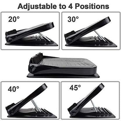 Slant Board, Calf Stretcher Ankle and Foot Incline Board for Stretching Tight Calves or Plantar Fasciitis Adjustable 4 Level (330 lb Capacity), Strength Training Equipment Leg Machines - color: Black